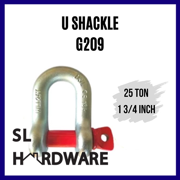 U Shackle 25 Ton 1 3/4 Inch D Shackle 25 Ton 1 3/4 inch Shackle 25 Ton