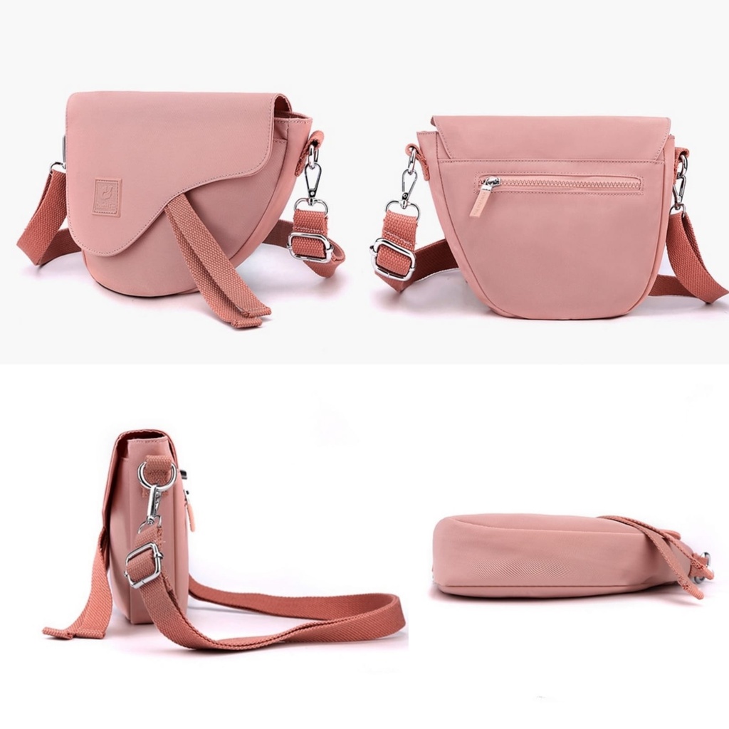 TAS SELEMPANG WANITA SENATIA TA724P3 SLING BAG KOREA LUCU REMAJA KEKINIAN KANVAS PINK CEWEK BAHU SHOULDER PREMIUM IMPORT BRANDED BATAM SIMPLE FASHION CASUAL MURAH BATAM