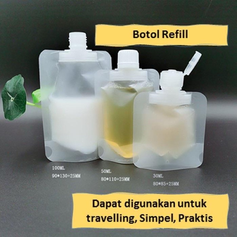 AZAHRA Botol Refill Sampoo Sabun Travelling Botol Isi Ulang Sampo Tebal Travel Pouch Transparan Botol Refill Tempat Sabun Cair