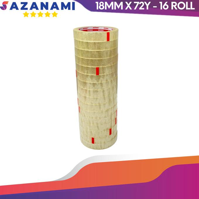 

1 PACK ISOLASI BENING 18MM X 72Y SAZANAMI LAKBAN BENING 18MM - 16 ROLL