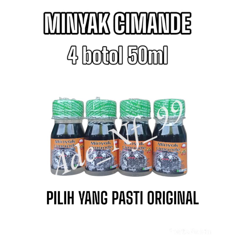 Minyak cimande Asli original 4 botol 50 ml   patah tulang memar terkilir minyak urut cimande minyak cimande