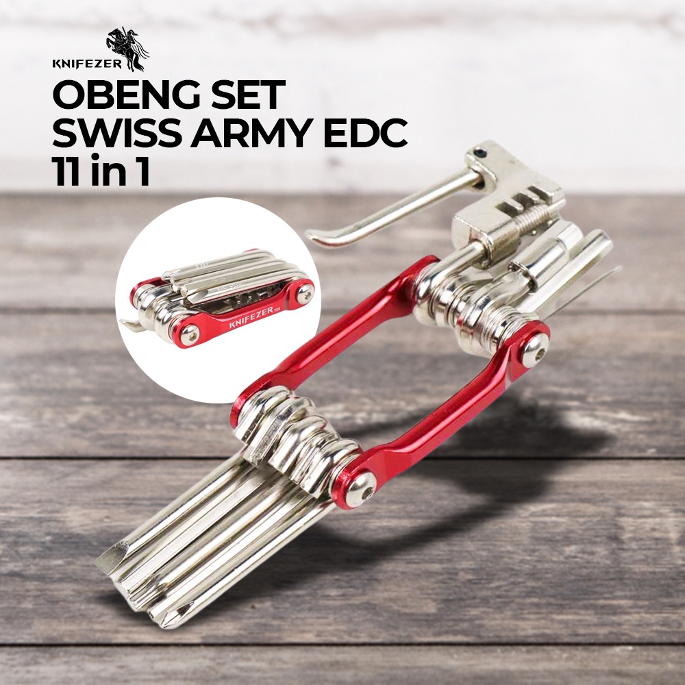KNIFEZER Obeng Set Swiss Army EDC 11 in 1 - T25