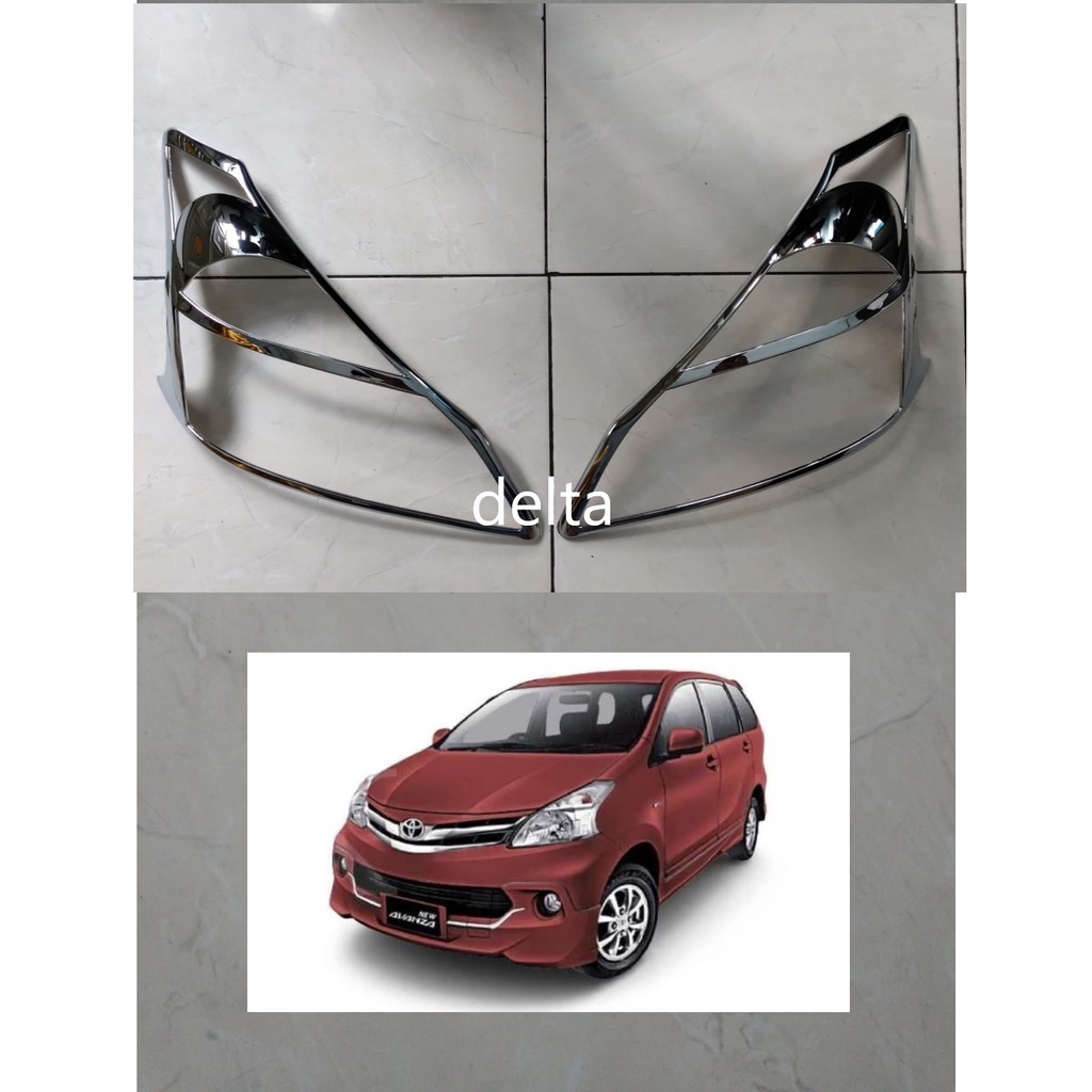 Garnish/Cover Lampu Depan All New Avanza/Xenia  2012-2015 Chrome