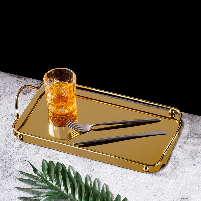 Mi.more Nampan Nordic Gold Tray 36x20cm / Tray / Nampan / Pajangan Emas Dekorasi