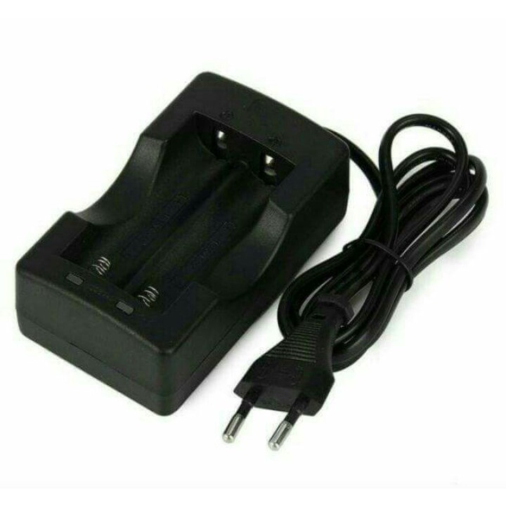 charger 18650 2 slot cas baterai 18650 2slot - Hitam