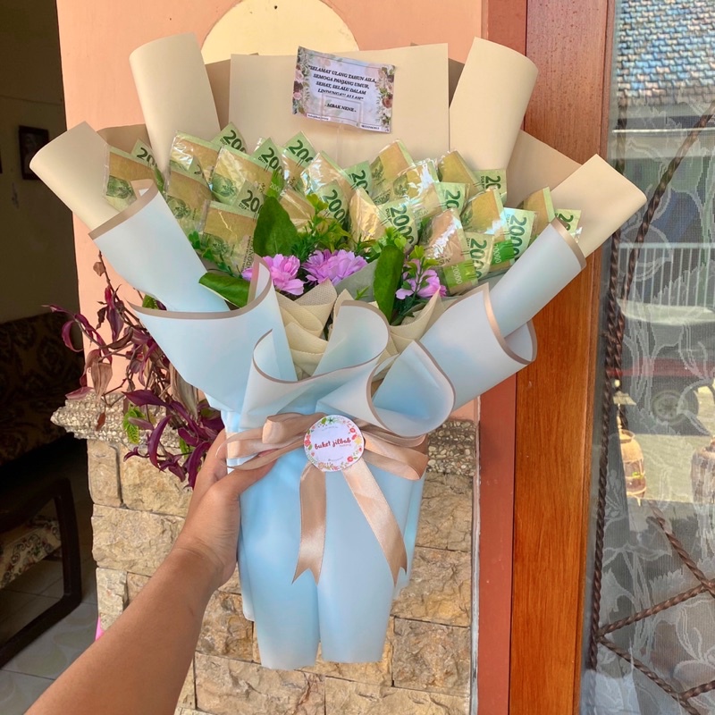 Money bouquet, Buket uang, angpao imlek hadiah wisuda
