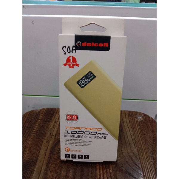 POWERBANK DELCELL TORNADO 10000MAH FAST CHARGING