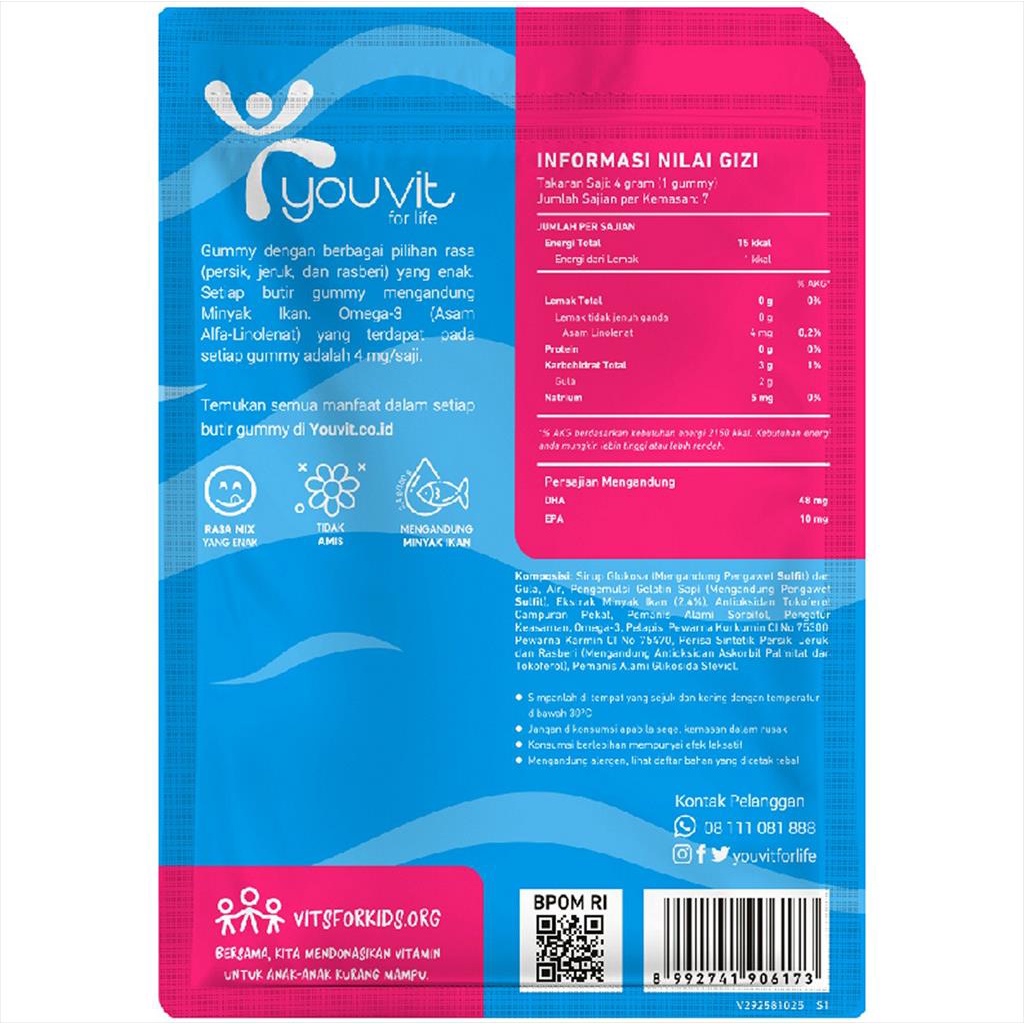 x2 YOUVIT Multivitamin Gummy Omega Anak 7 Days Vitamin