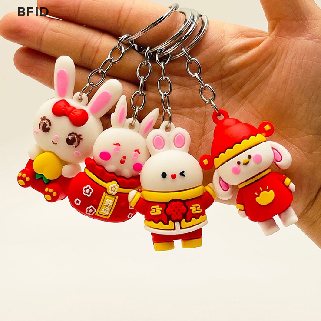 [BFID] Kartun Lucu Tahun Baru Bunny Keychain Hewan Kelinci Gantungan Kunci Kreatif Beruntung Tas Dekorasi Gantungan Kunci Tas Natal Liontin Mobil Keyring Hadiah [ID]