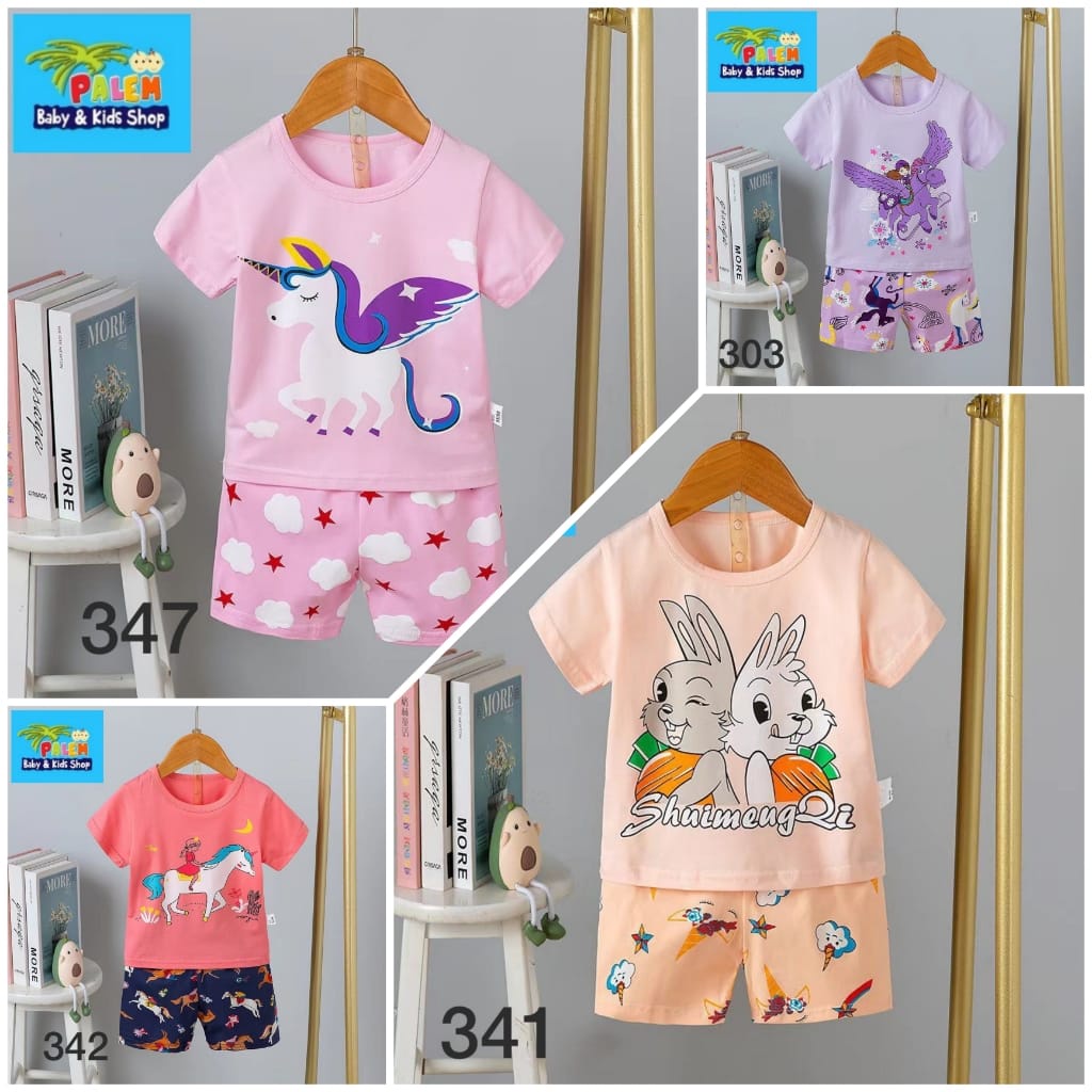 Setelan Baju Pendek Anak Import Cewe&amp;Cowo