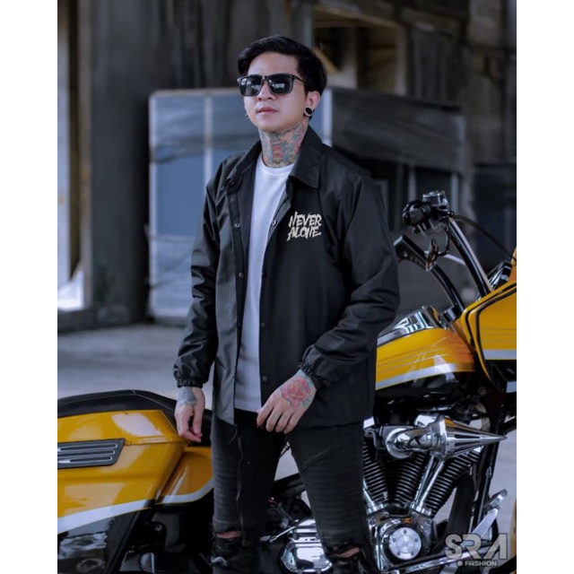 Jaket Coach Erigo Apparel Fujinkai Hitam Pria Big Size L XL XXL Terlaris Jacket Parasut Kerah Kancing CJ Winbreakers Original Distro Premium Terbaru