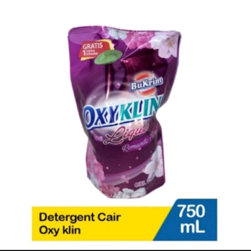 Bukrim oxyklin detergen cair romatic floral 750ml (tanpa piring)
