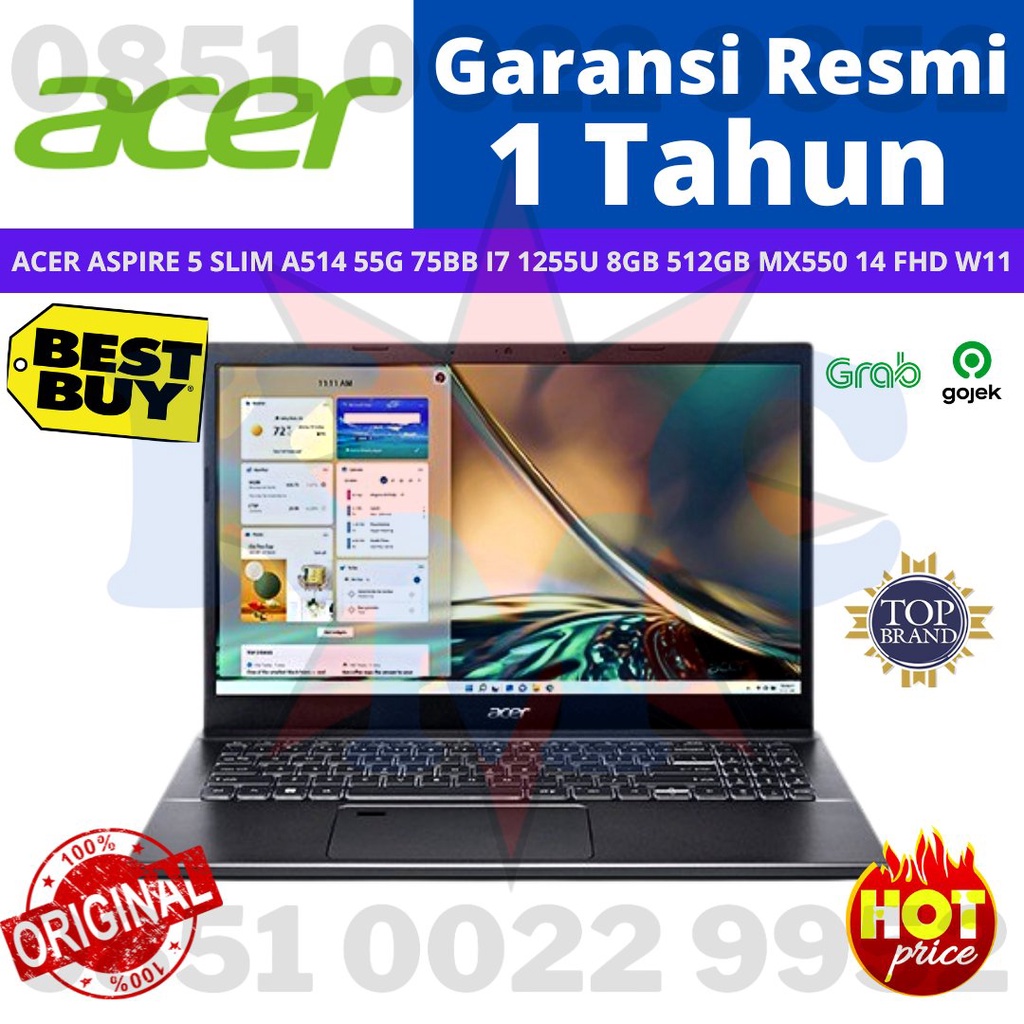 ACER ASPIRE 5 A514 55G i7 1255U 8GB 512GB MX550 2GB Win11 OHS