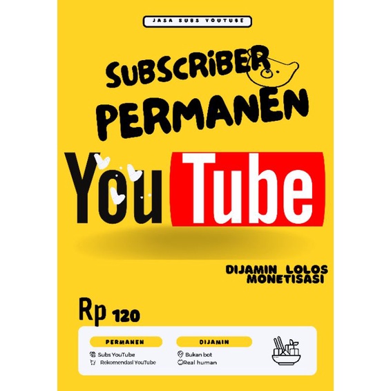 Jasa Subscribe YouTube permanen dijamin monetisasi