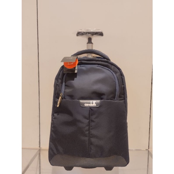 Tas Backpack Laptop Trolley CONDOTTI size 19" inch ORIGINAL Navy Blue