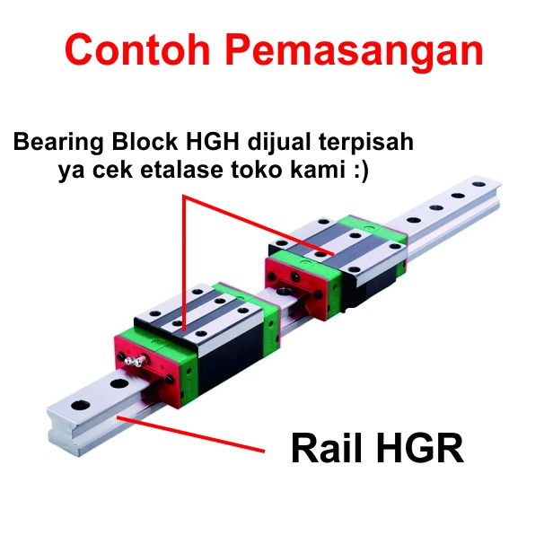 [HAEBOT] HIWIN Linear Guide Rail HGR15R1000C HGR 15 15mm 100cm Rel CNC Laser CO2 Router Milling Plasma HGH15 Motion Industri Full Triplek Mesin Mekanik Otomasi