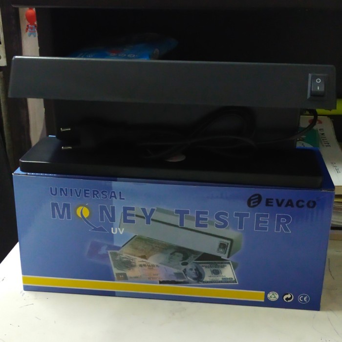 Mesin Hitung Money Detector 2 X 6W ( Cek Uang Palsu) Merk Evaco