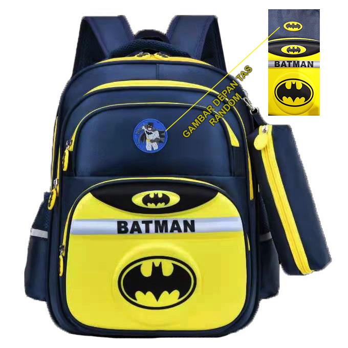 FREE PENSIL CASE - RANSEL 16&quot; UKURAN BESAR TAS ANAK SEKOLAH SD LAKI LAKI GAMBAR  SUPER JAGOAN VALE TIMBUL 3 RESLETING IMPORT + KOTAK PENSIL ( Vale - Badang - Body 16&quot;  )