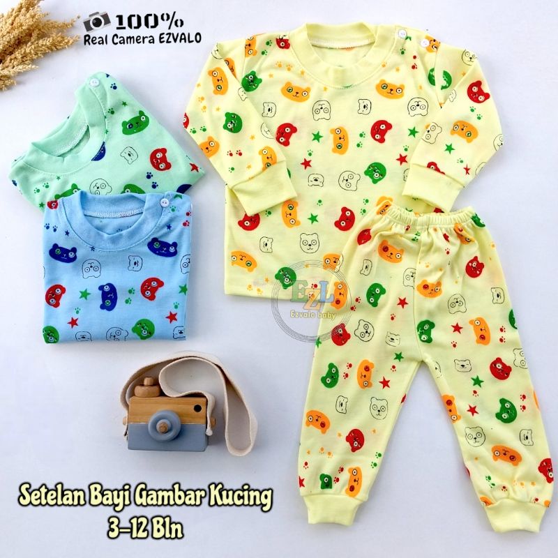 SET BAJU BAYI KANCING BAHU SETELAN KAOS OBLONG 3-12 BULAN