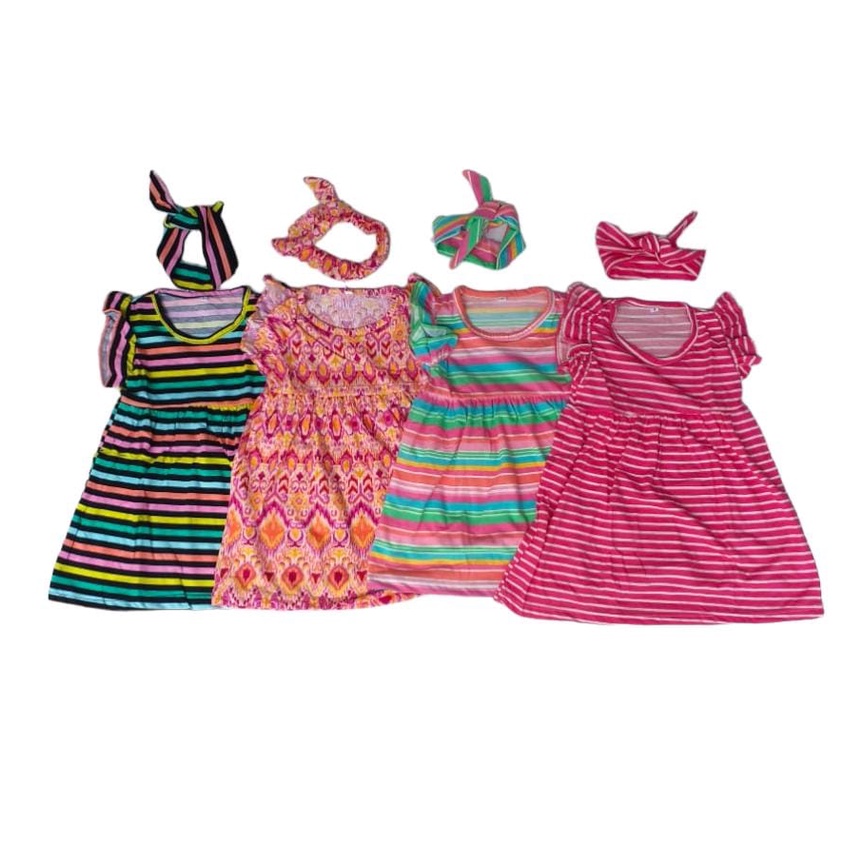 (Capung Kidswear) Dress Anak Perempuan Motif Azzalea Dress Kaos anak Ruffle 1-4 tahun