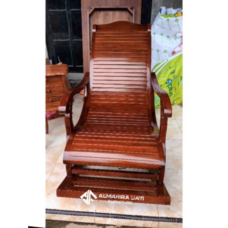 KURSI GOYANG KAYU JATI || KURSI MALAS KAYU JATI || KURSI GOYANG TERAS JATI