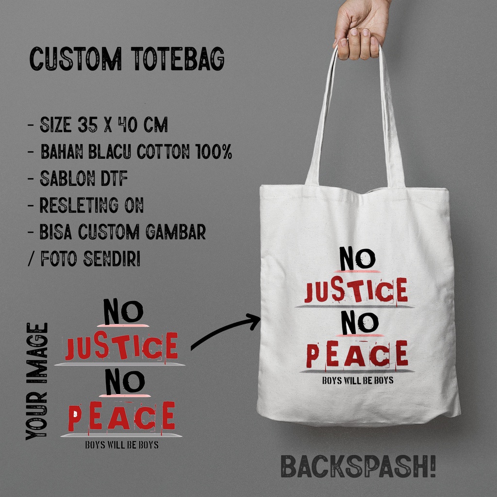 TOTEBAG CUSTOM SABLON BISA PAKAI GAMBAR FOTO SENDIRI PRIA DAN WANITA