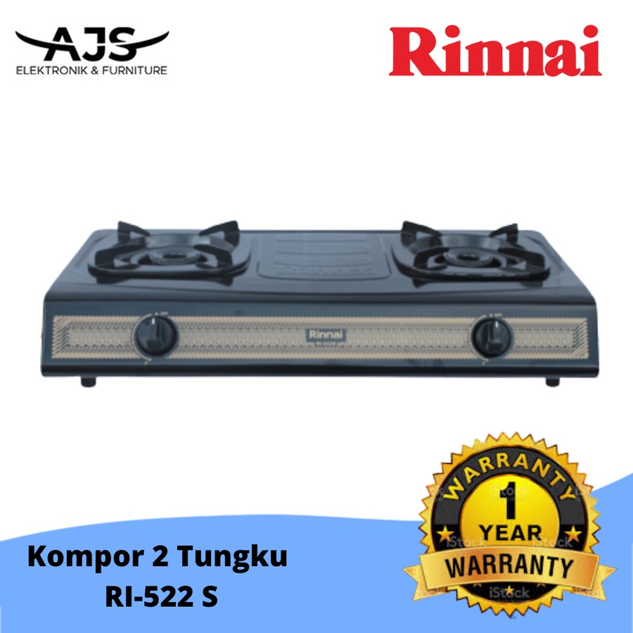 Rinnai - RI-522S Kompor Gas 2 Tungku RI 522S RI522S