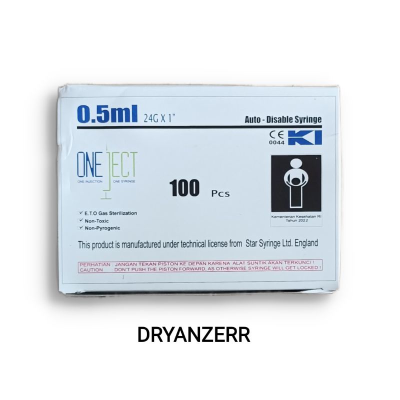 OneJect syringe 0.5ml / jarum suntik oneject / Spuit 0,5ml 24Gx1