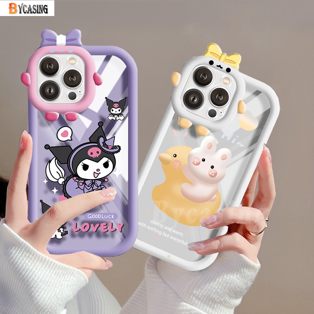 Redmi 10C 10A Note 11 Pro Note 11S 9C 9A 10 9T 9 Note10 5G 10s Note9 Note9S Note8 Poco M5S X3 NFC M3 Pro 3D Lensa Monster Lovely Kuromi Bunny Shockproof TPU Bening Casing Ponsel BY