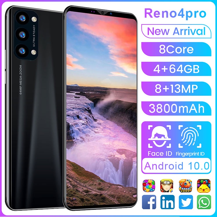 5G【Bisa COD】Reno4 Pro 5.8inch android handphone hp murah Smartphone RAM 6GB ROM 128GB 4G/5G Ponsel Pintar Mobile Phones