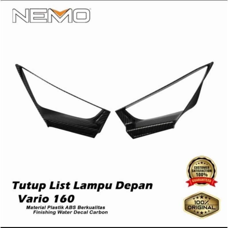 Cover List Lampu Depan Vario 160 Carbon Nemo