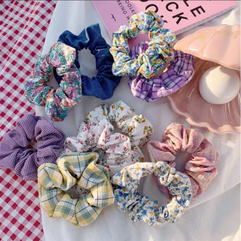 Ikat rambut scrunchie model Korea terbaru lucu harga murah konveksi sendiri