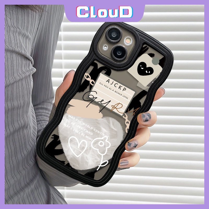 Graffiti Casing Redmi 9C 10C A1 10A 9A A1+9T 9 10 9C NFC PO CO M3 X3 NFC Redmi Note 11 9s 9 10 10s 8 11Pro 10Pro Max Mi 11T Pro Wavy Edge Comme des Garcons Soft Love Case Hati