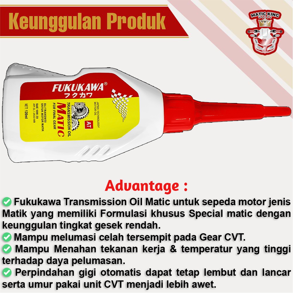 Paket Oli Mesin Gardan Super Matic Blue 10W-40 API SL/JASO MB 800 ml + 100 ml 120 ml Fukukawa