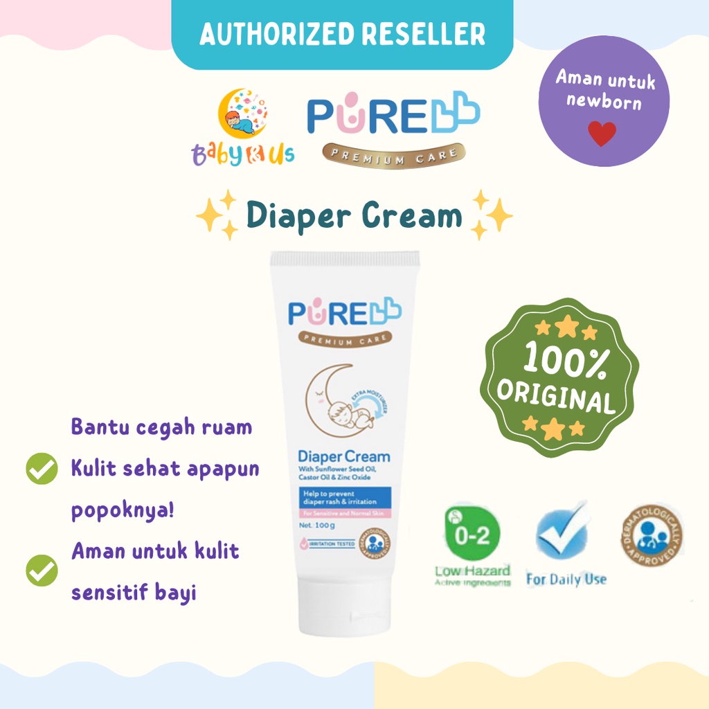 Jual PureBB Diaper Cream 100gr Krim Ruam Popok Pada Bayi Kulit Normal