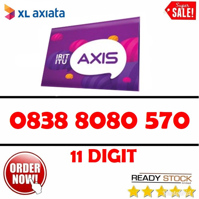 Nomor cantik AXIS Axiata 4G ready kartu perdana 11 DIGIT TERBAIK 0195
