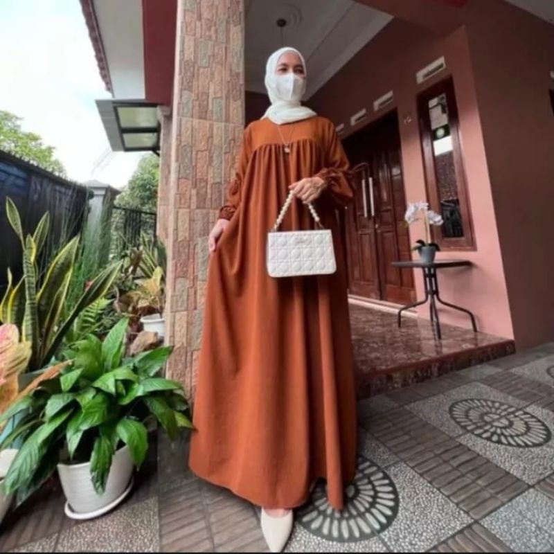 GAMIS CRINGKEL JUMBO premium lengan pita. IRINA DRESS