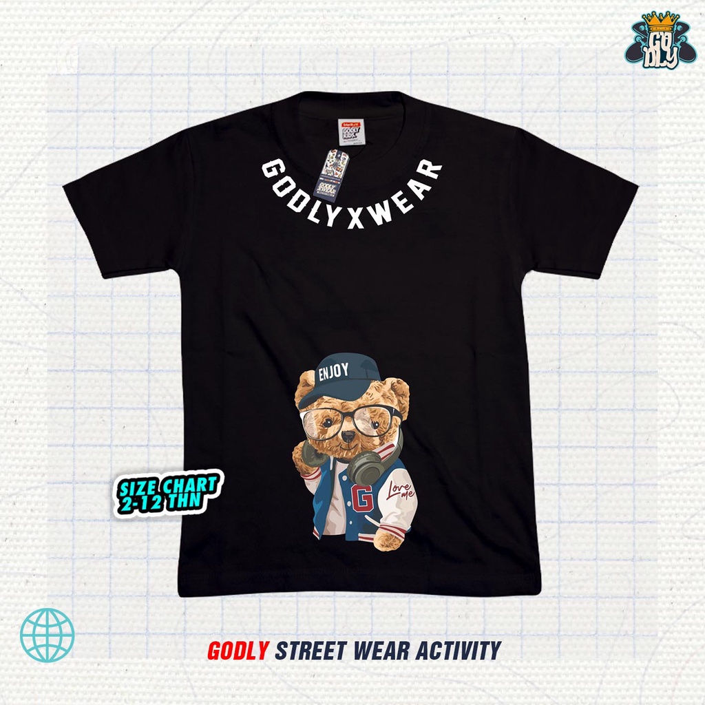 Kaos Anak Unisex Usia 1-12Thn Godly X Wear Cod Bayar Ditempat Termurah