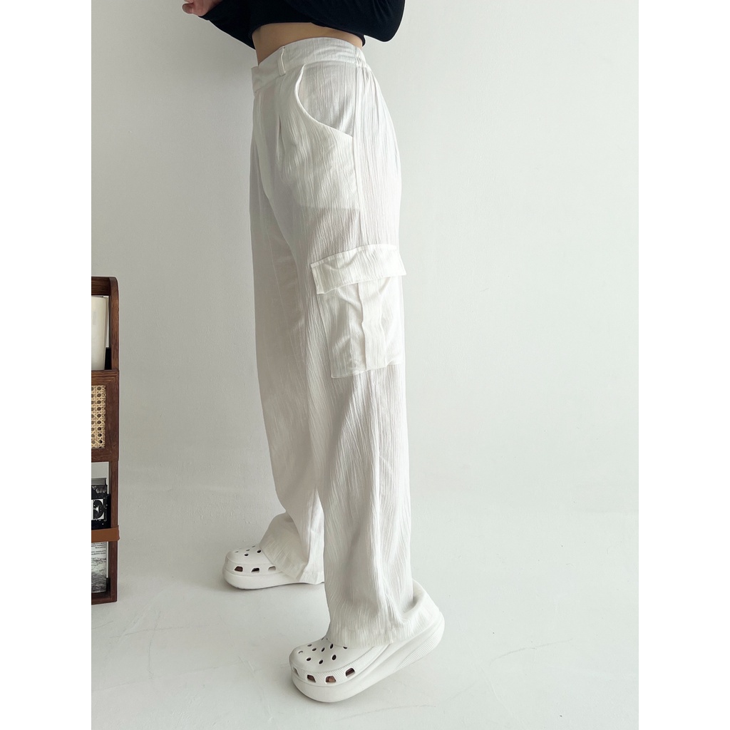 Bella Cargo Pants - Highwaist Loose Cargo - Baggy Pants - Celana Kargo Wanita