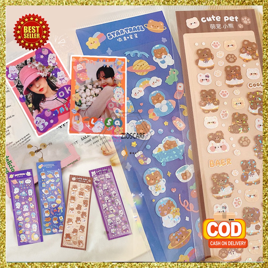 Sticker Aesthetic Lucu Motif Kartun Anti Air Dekorasi DIY Diary Handbook Tumblr MX-5010