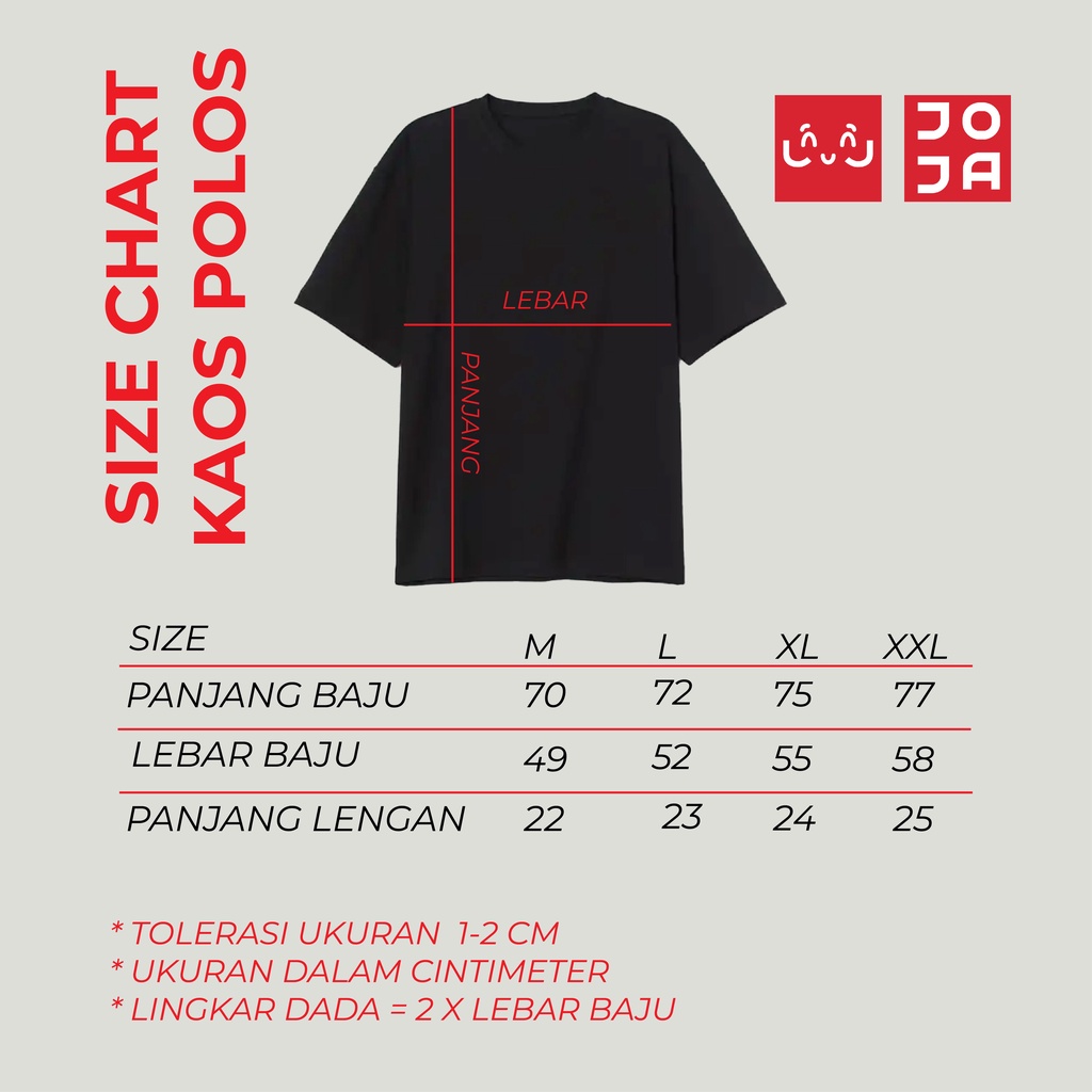 Kaos Polos Pria Wanita Lengan Pendek Katun Combed 30s