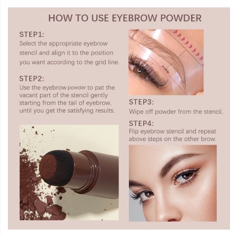 MAYCREATE | IBCCCNDC EYEBROW POWDER | Eyebrow Stamp Instan Hairline And Waterproof With 10 Model Cetakan