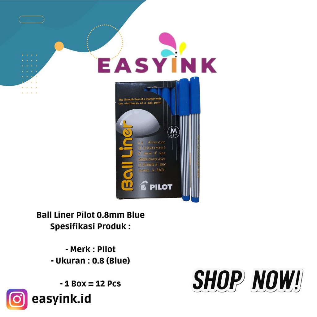 

Ball Liner Pilot 0.8mm Black & Blue - Satuan
