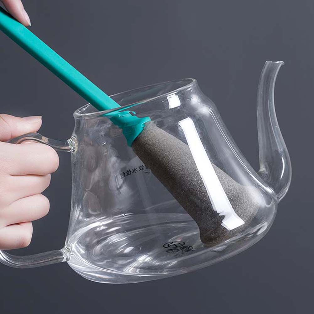 ღ Panjang Menangani Spons Cangkir Sikat Ekor Desain Lubang Gantung Sikat Botol Susu 360 Serba Cleaning Bottle Wineglass cleaner Rumah Dapur Alat