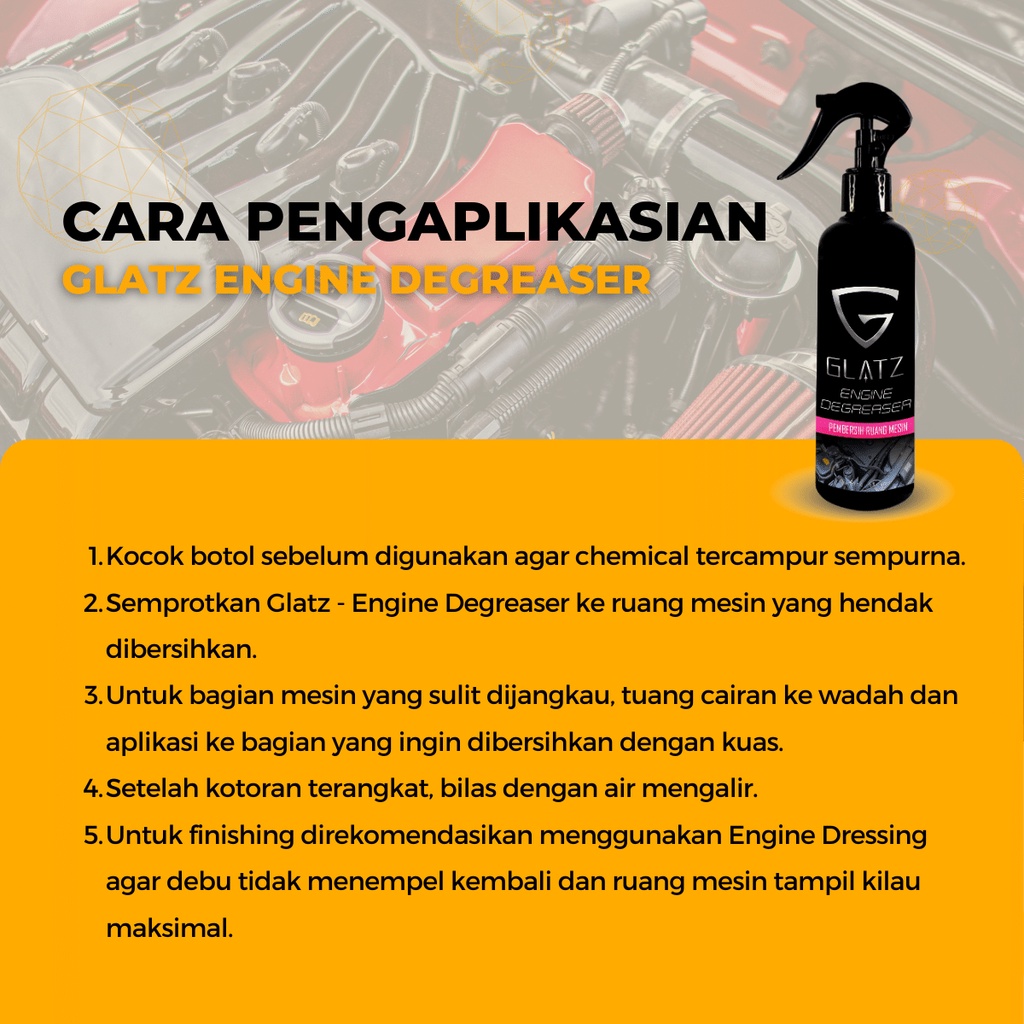 Pembersih Mesin Mobil dan Motor Sekaligus Pengkilap Paket Perawatan Ruang Mesin Glatz Autocare