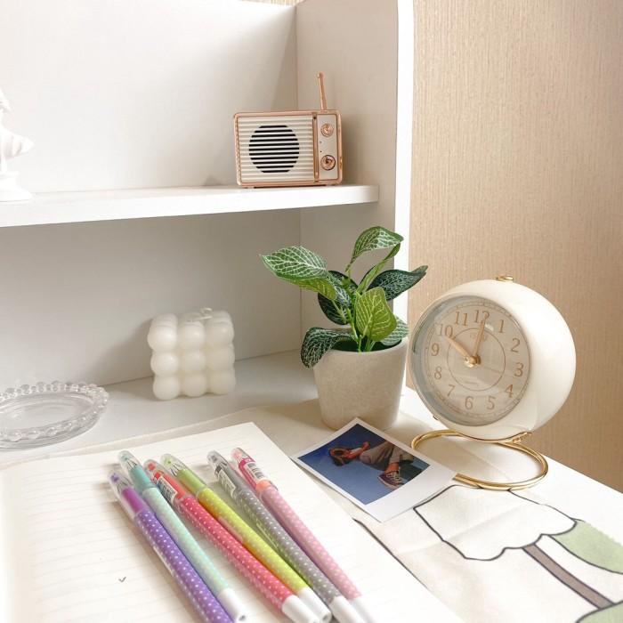 

VQ315 PULPEN GEL HITAM POLKADOT 1 SET ISI 6 PCS ATK STATIONERY UNIK LU