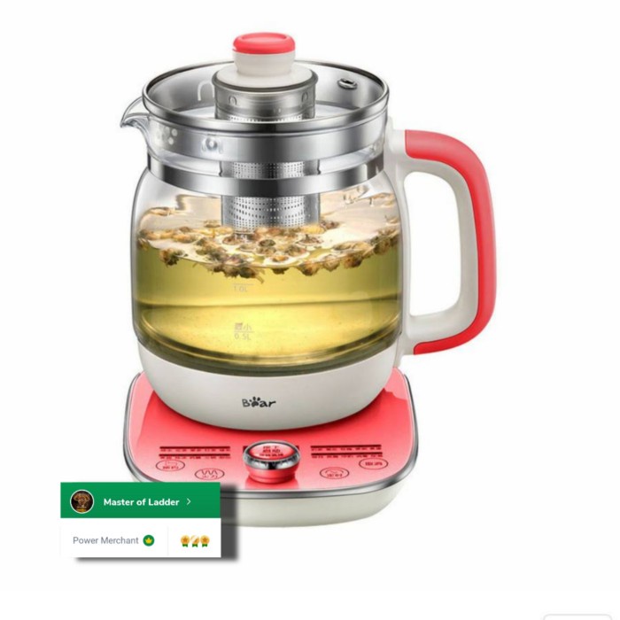 ] Tea Maker Electric 1.5 L BEAR Kettle Listrik Pembuat Teh LED Glass