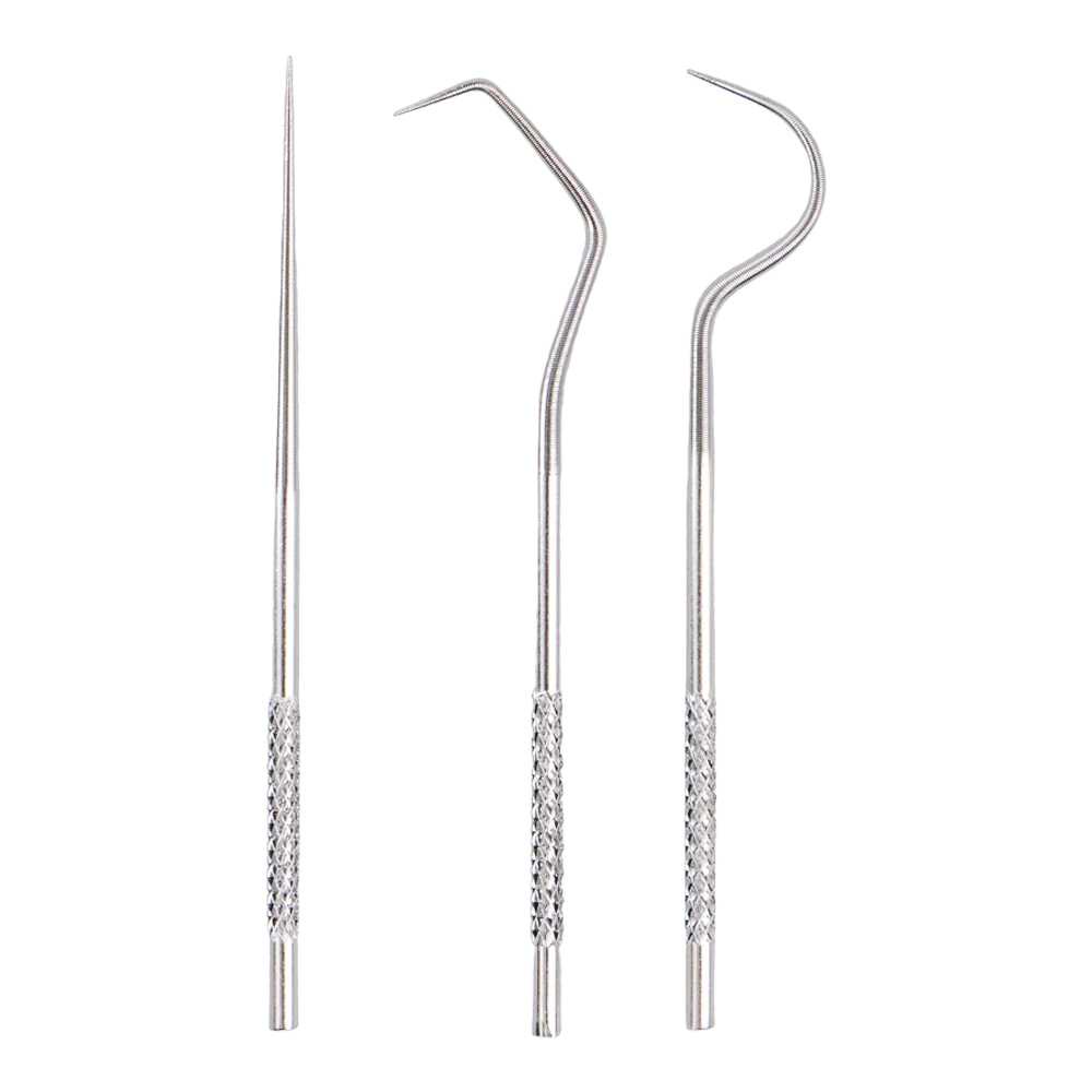 3 in 1 Tusuk Gigi Besi Stainless Steel dengan Wadah Portable Toothpick