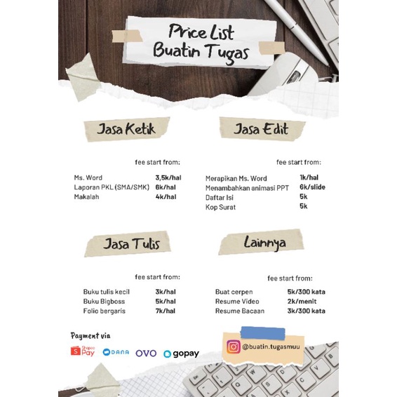

JOKI buat Laporan PKL, Makalah, Edit dokumen chat dulu sebelum beli (langsung hubungi WhatsApp (o895334976883)