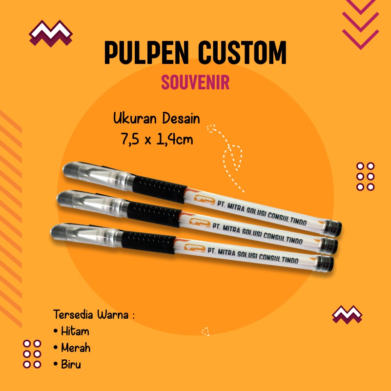 

PULPEN CUSTOM / PULPEN SOUVENIR CUSTOM / PULPEN PROMOSI / PARTAI (FREE DESIGN)